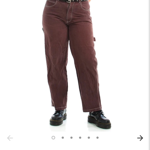 New Y2K Brownies Baggy Carpenter Pants Kno’ Better jeans white cap stitched 44 - Picture 7 of 16